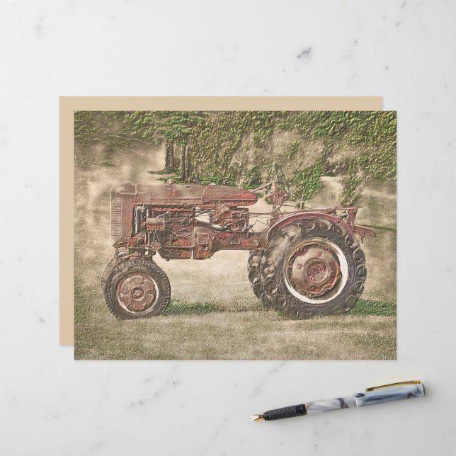 Vintage antike alte rustikale Landhaus Traktor (Vorderseite/Rückseite Beispiel)