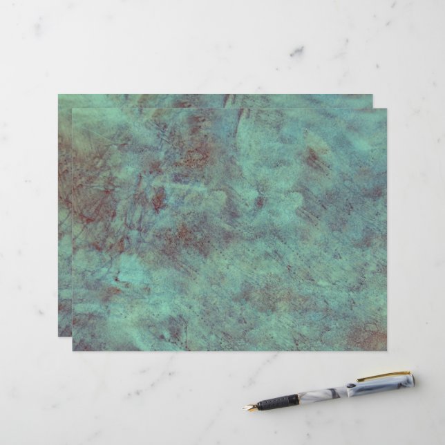 Vintage antike Aquamarin Türkisbraun Textur (Vorderseite/Rückseite Beispiel)