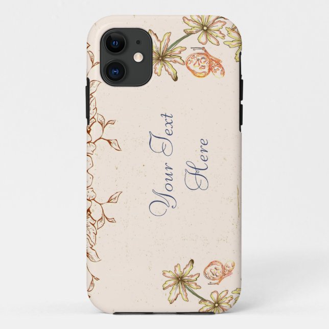 Vintage antike Blume Case-Mate iPhone Hülle (Rückseite)