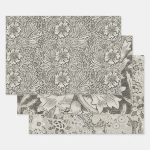 Vintage antike Blumenmuster Kunsthandwerk Geschenkpapier Set