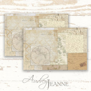 Vintage antike Blumenschrift Ephemera Decoupage Seidenpapier