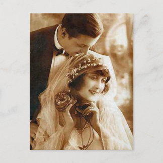 Vintage antike Braut und Groom Romantische Geschen Postkarte