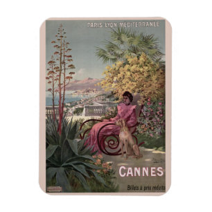 Vintage antike Cannes Reiseanzeige in Frankreich Magnet