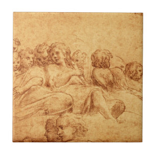 Vintage-antike Choremgel-Zeichnung Renaissance Fliese