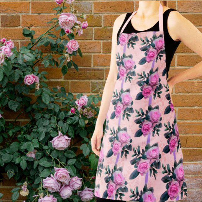 Vintage antike Damaske Rosen Schürze (Aprons available in 3 sizes)