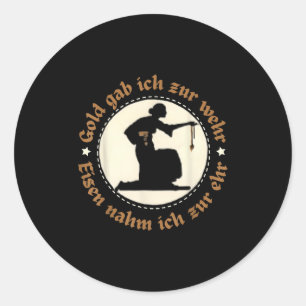 Vintage antike deutsche Gold Emblem Silhouette Quo Runder Aufkleber