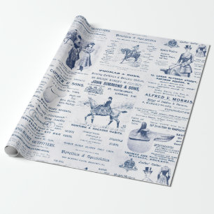 Vintage antike Ephemera Lady Reitanzeigen Geschenkpapier