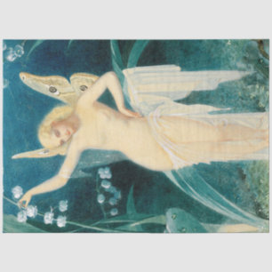 Vintage antike Fairy Fairies Fee Dekoupage Seidenpapier