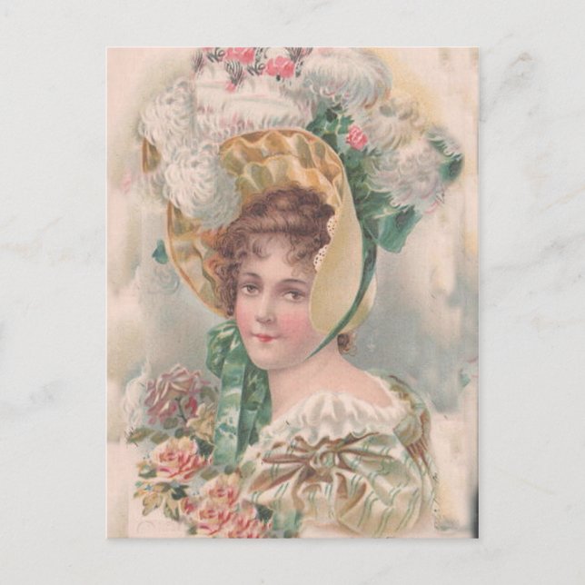Vintage antike Flansche, Frauenportraits, Postkarte (Vorderseite)