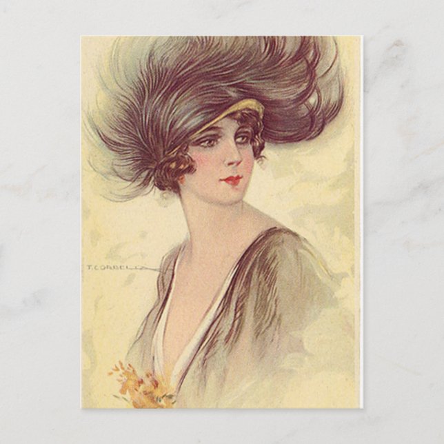 Vintage Antike Flappers, Portraits of Women, Postkarte (Vorderseite)