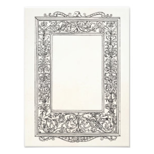 Vintage antike florale Mermaid Alte Rahmen Border Fotodruck