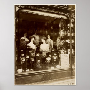 Vintage antike französische Friseursalon Poster