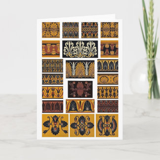 Vintage antike griechische Ornamente 1868 Illustra Karte