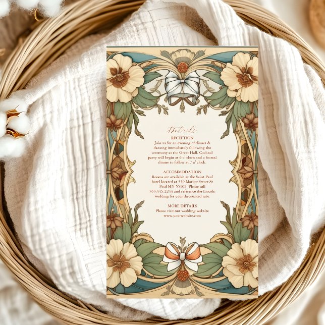 Vintage antike Hochzeit im Jugendstil Begleitkarte (Von Creator hochgeladen)