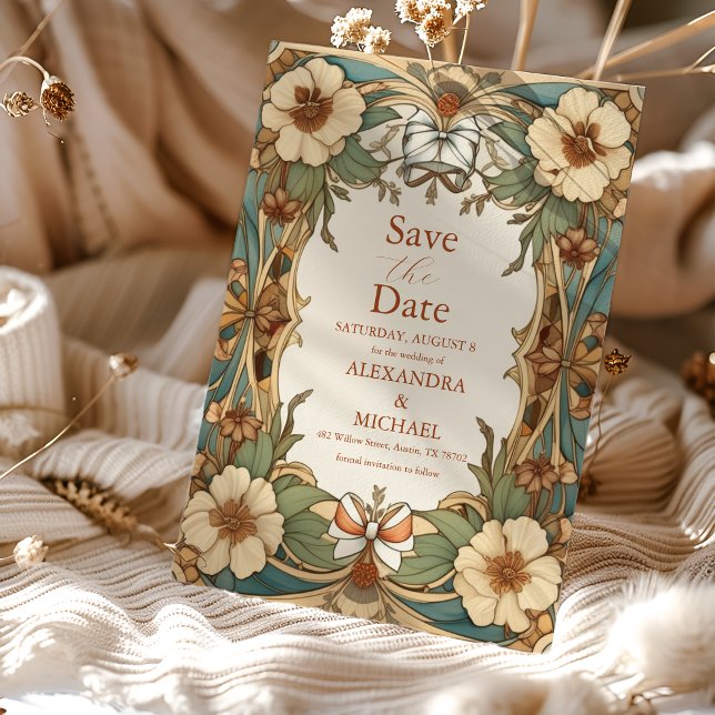 Vintage antike Hochzeit im Jugendstil Save The Date (Von Creator hochgeladen)