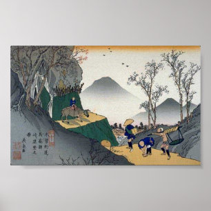 Vintage antike japanische Kunst Poster