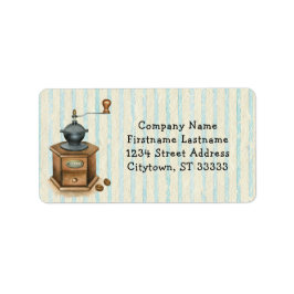 Vintage antike Kaffeemaschine Adressaufkleber