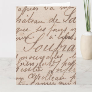 Vintage antike Kalligrafiekarte von meinem Schreib Karte