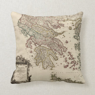 Vintage antike Karte von altem Griechenland Kissen