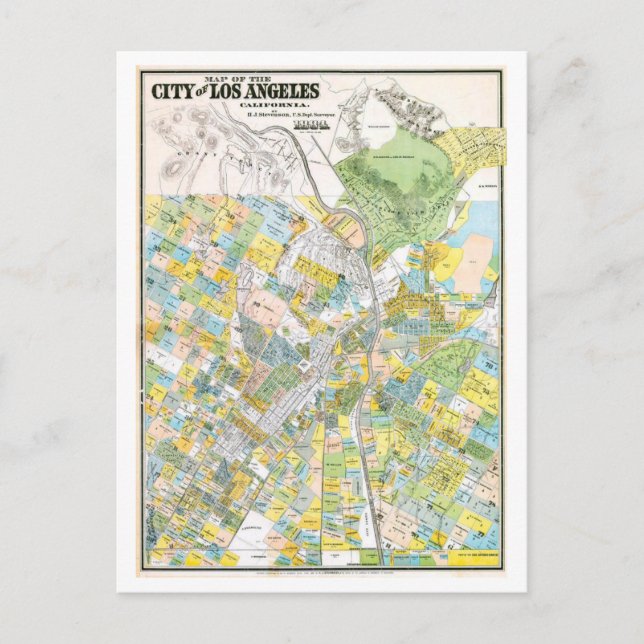 Vintage/antike Karte von Los Angeles - Reise Postk (Vorderseite)