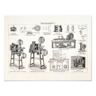 Vintage antike Kinokamera Cinematografie Fotodruck