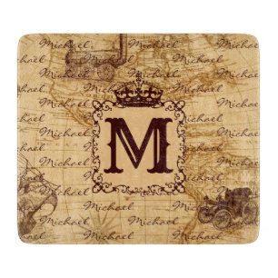 Vintage antike Königswelt Landkarte rustikal Schneidebrett