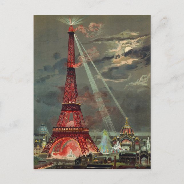 Vintage Antike Kunst-Déco Eiffelturm Paris Frankre Postkarte (Vorderseite)