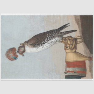 Vintage antike Kunstwerke Falknerei Seidenpapier