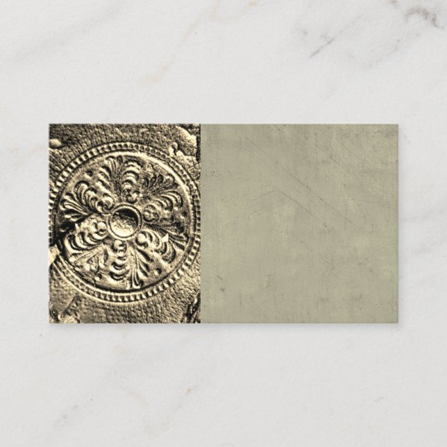 Vintage antike Lederdesignkarte Visitenkarte (Vorderseite)