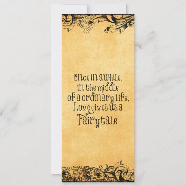 Vintage Antike mit Liebe Zitat Hochzeit Einladung (Vorderseite)