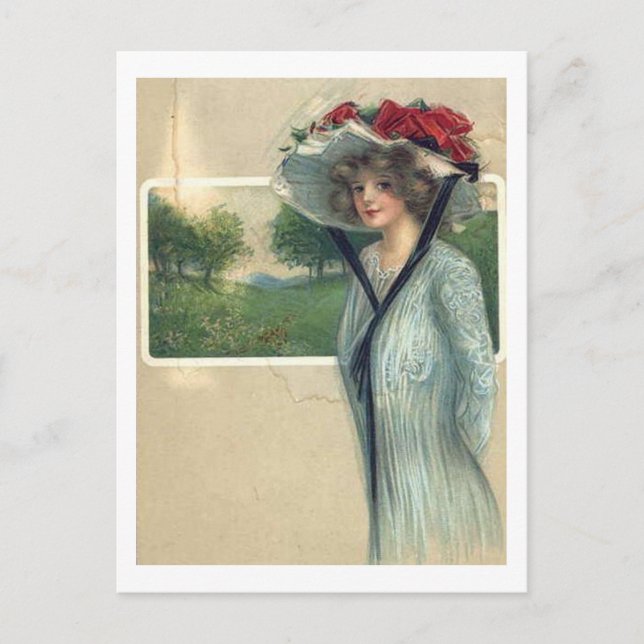 Vintage antike Mode Postkarte (Vorderseite)