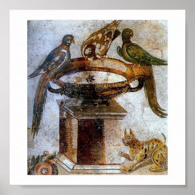Vintage antike Mosaike (Pompei) Poster (Vorne)