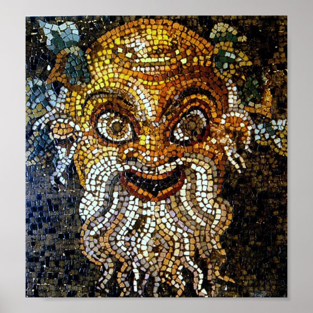 Vintage antike Mosaike (Pompei) Poster (Vorne)