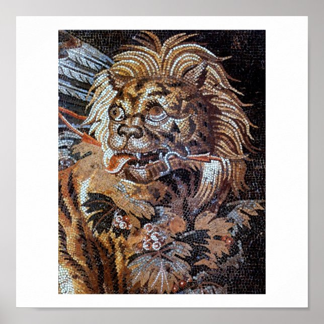 Vintage antike Mosaike (Pompei) Poster (Vorne)