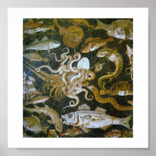 Vintage antike Mosaike (Pompei) Poster