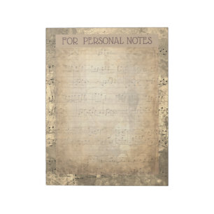 Vintage antike Musiknoten Papier ephemere Notizblock