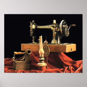 Vintage antike Nähmaschine Poster