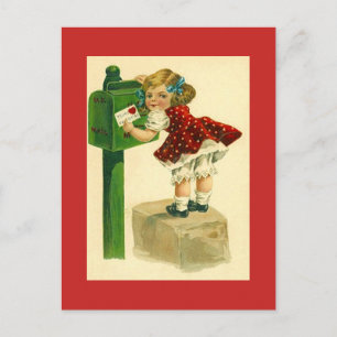 Vintage antike niedliche Mailingkarte Valentinstag Postkarte