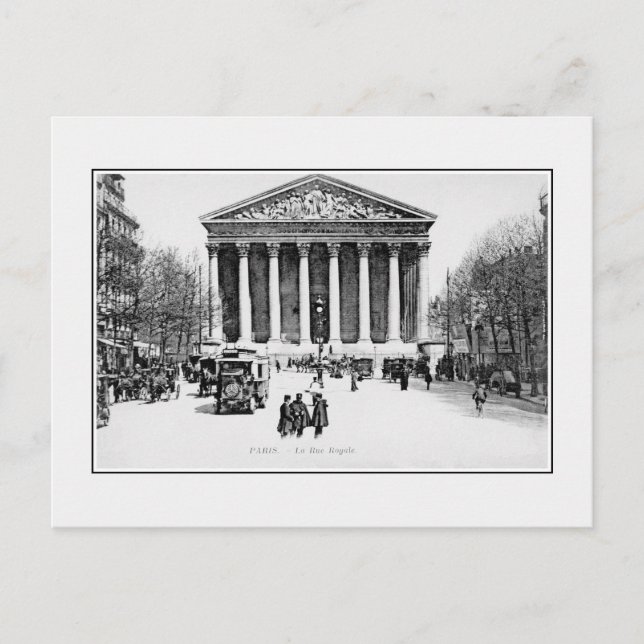 Vintage antike Pariser Rue Royale Postkarte (Vorderseite)