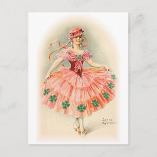 Vintage antike Portraits & Illustrationen von Frau Postkarte