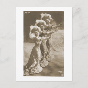 Vintage antike Portraits & Illustrationen von Frau Postkarte
