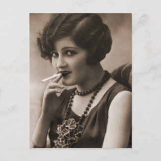 Vintage antike Portraits & Illustrationen von Frau Postkarte