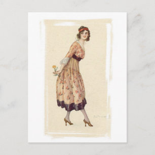 Vintage-antike Porträts und Illustrationen von Fra Postkarte