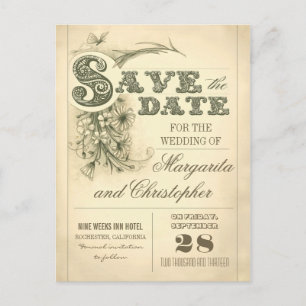 Vintage antike Postkarten Save the Date