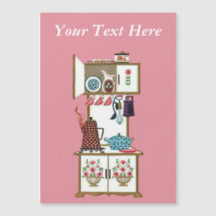 Vintage antike Retro Küche Stove Kaffeebuch Magnetkarte