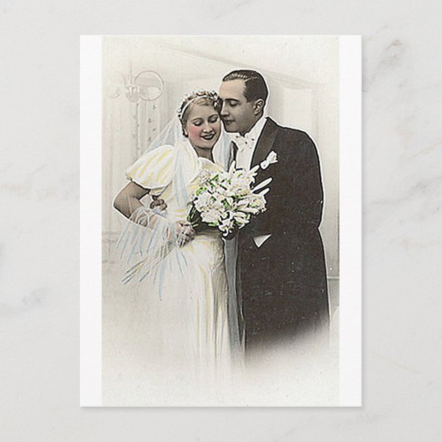 Vintage antike romantische Foto Postkarte (Vorderseite)