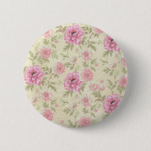Vintage antike rosa Rose Floral botanisch Button