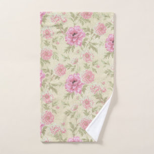Vintage antike rosa Rose Floral botanisch Handtuch