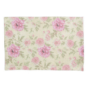 Vintage antike rosa Rose Floral botanisch Kissenbezug