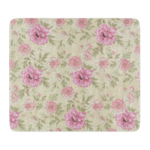 Vintage antike rosa Rose Floral botanisch Schneidebrett